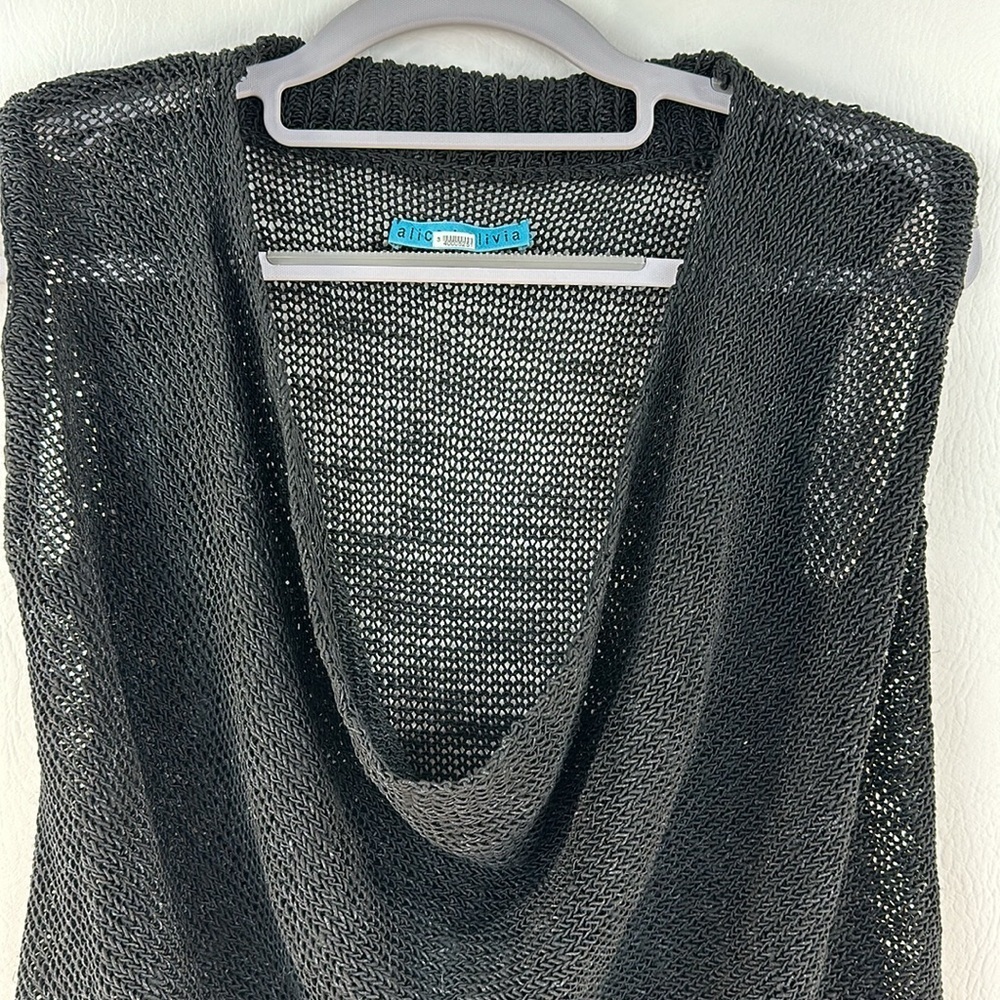 Alice + Olivia Fishnet Loose Knit Linen Top - Picture 2 of 9